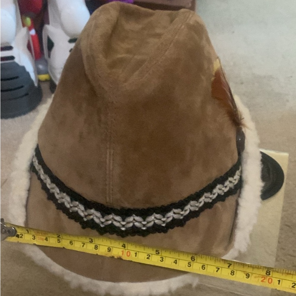 Vintage genuine suede hat was kept as a collection